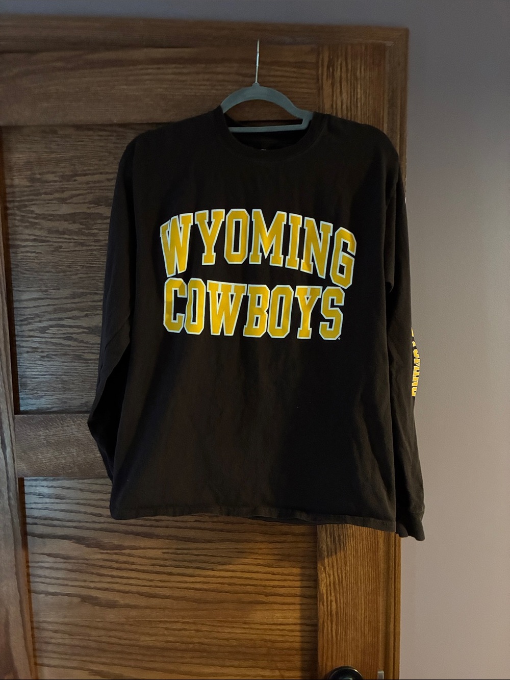 Wyoming Cowboys Brown Long-Sleeve Shirt